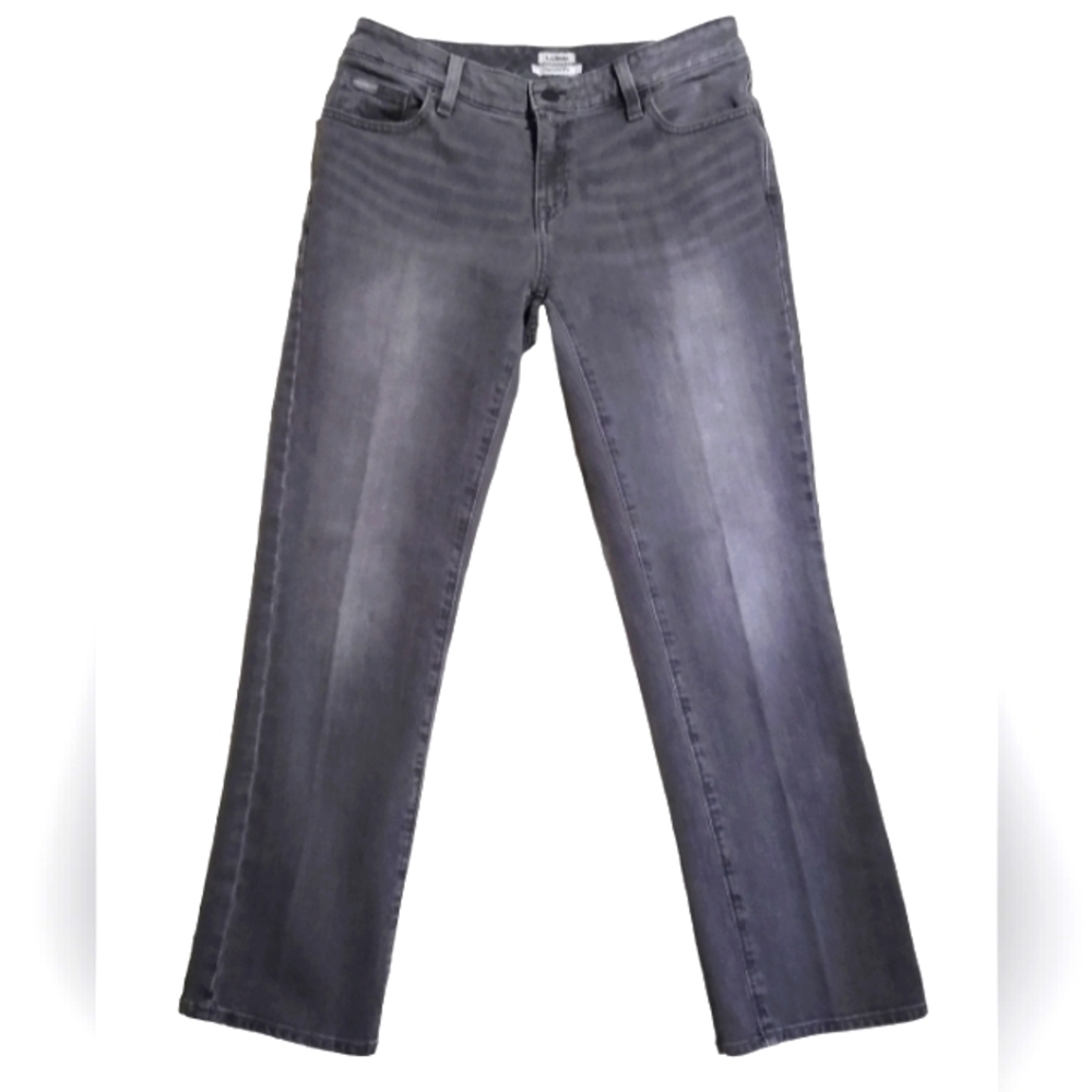 Slim Fit Jeans Petite Med Rise Comfy Versatile Grey Denim Pants Women's Sz 4